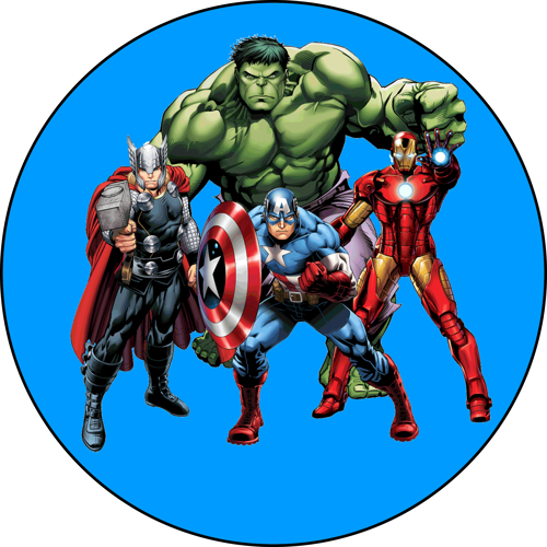 OPŁATEK NA TORT URODZINY IRON MAN HULK THOR
