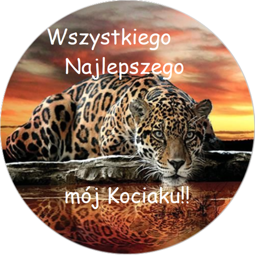 OPŁATEK NA TORT URODZINY LEW GEPARD PUMA KOT KOTY