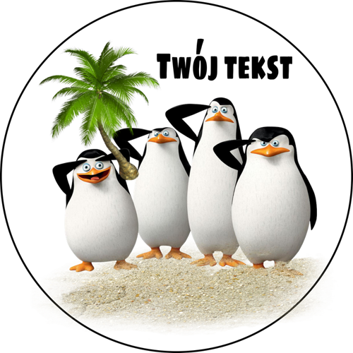 OPŁATEK NA TORT MADAGASKAR PINGWINY
