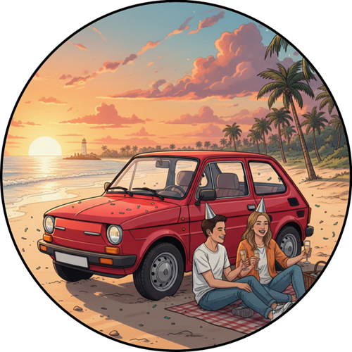 OPŁATEK NA TORT URODZINY FIAT 126p MALUCH AUTO FIACIK