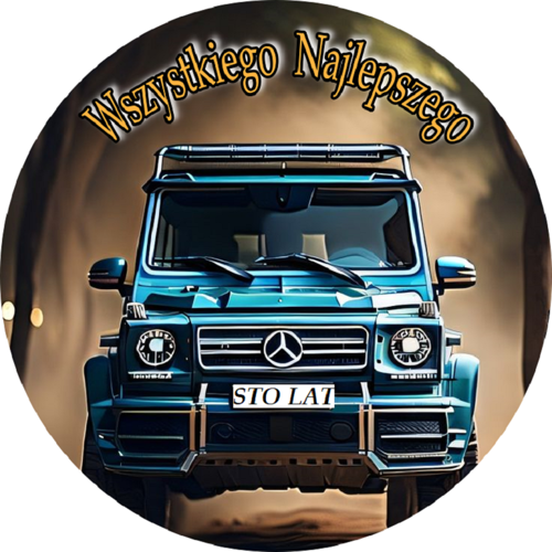 OPŁATEK NA TORT URODZINY MERCEDES JEEP