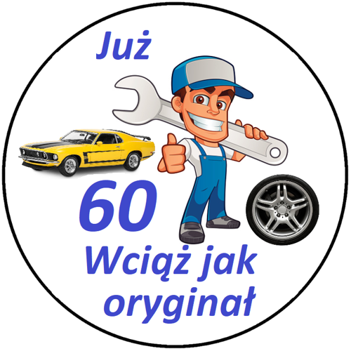 OPŁATEK NA TORT URODZINY 60 MECHANIK POSTAĆ