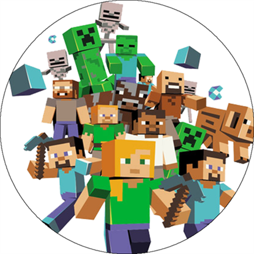 OPŁATEK NA TORT MINECRAFT PIXEL POSTACIE