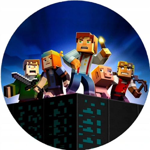 OPŁATEK NA TORT MINECRAFT GRA POSTACIE PIXEL