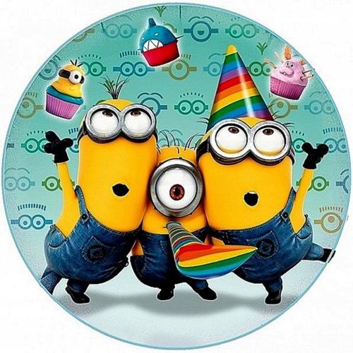 OPŁATEK NA TORT MINIONKI WOW