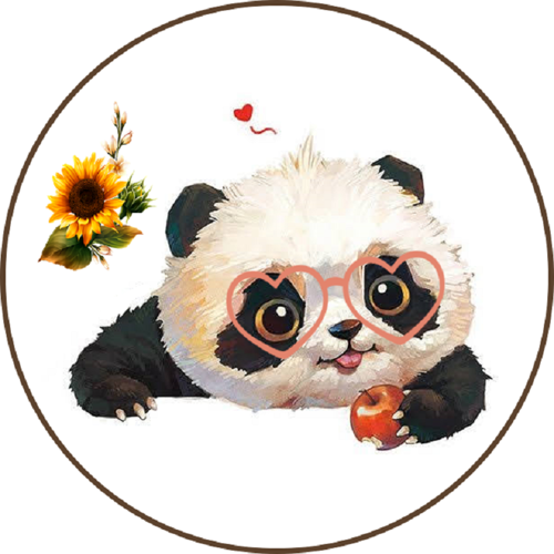 OPŁATEK NA TORT MIŚ PANDA OKULARY