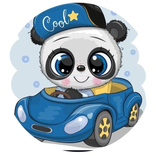 OPŁATEK NA TORT MIŚ PANDA SAMOCHODZIK