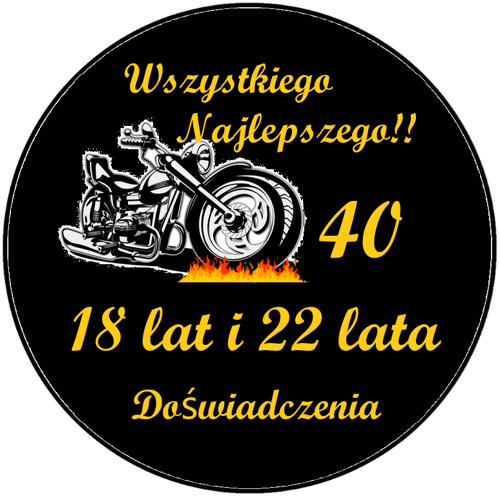 OPŁATEK NA TORT URODZINY 40 MOTOR