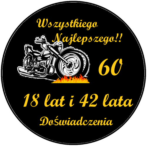 OPŁATEK NA TORT URODZINY 60 MOTOR