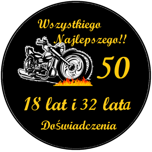 OPŁATEK NA TORT URODZINY 50 MOTOR