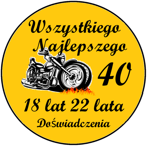 OPŁATEK NA TORT URODZINY 40 MOTOR HARLEY