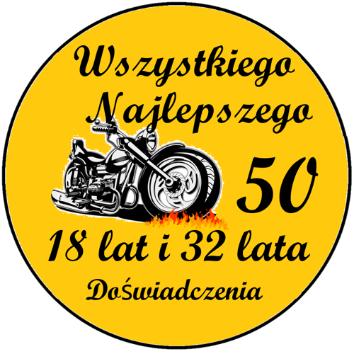 OPŁATEK NA TORT URODZINY 50 MOTOR HARLEY