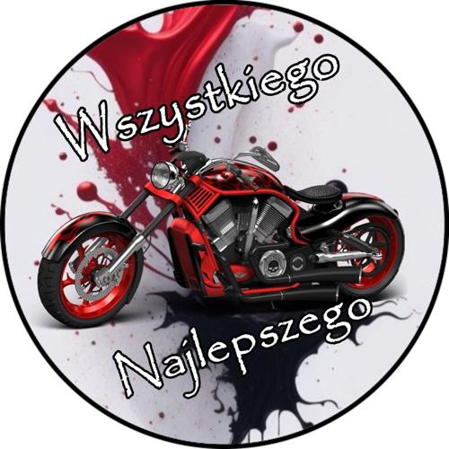 OPŁATEK NA TORT URODZINY MOTOR HARLEY YUNAK CHOPPER