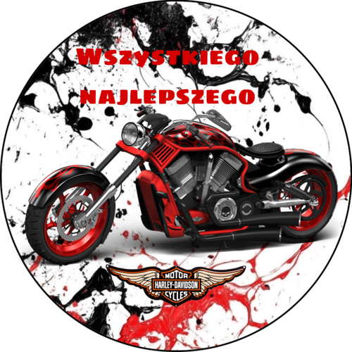 OPŁATEK NA TORT MOTOR HARLEY LOGO