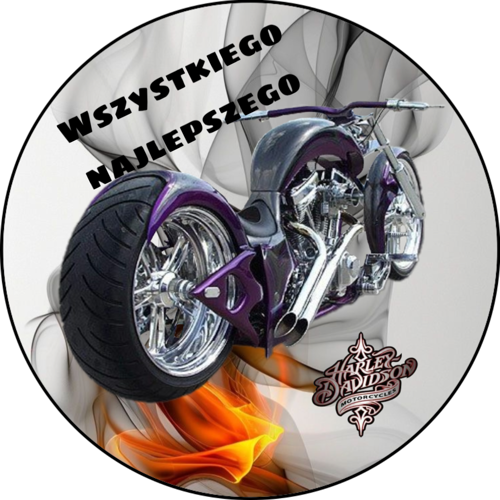 OPŁATEK NA TORT MOTOR HARLEY DAVIDSON TEKST