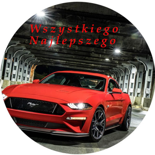OPŁATEK NA TORT FORD MUSTANG CZERWONY