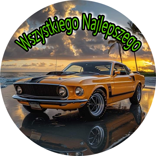 OPŁATEK NA TORT FORD MUSTANG AUTO COUPE