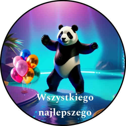 OPŁATEK NA TORT URODZINY MIŚ PANDA MISIEK