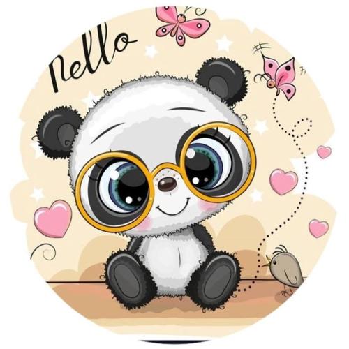 OPŁATEK NA TORT URODZINY MIŚ PANDA W OKULARACH