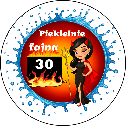 OPŁATEK NA TORT URODZINY 30 PIEKIELNIE SEXY BABKA