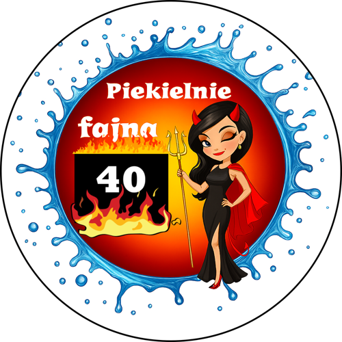 OPŁATEK NA TORT URODZINY 40 SEXY BABKA