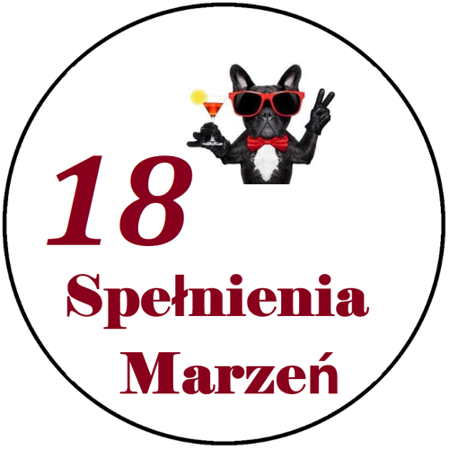 OPŁATEK NA TORT URODZINY 18 PIES PIESEK