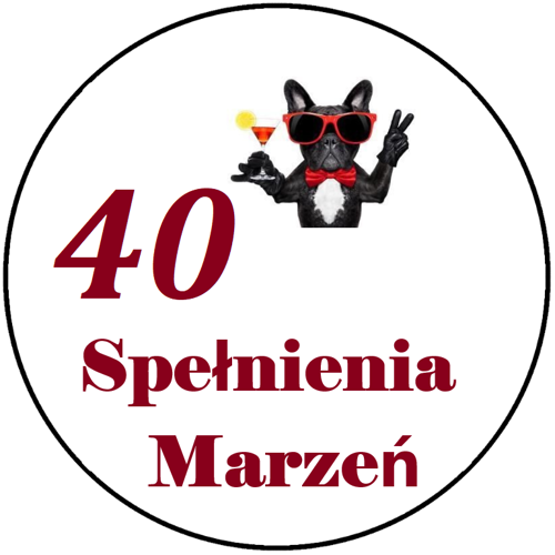 OPŁATEK NA TORT URODZINY 40 PIES PIESEK