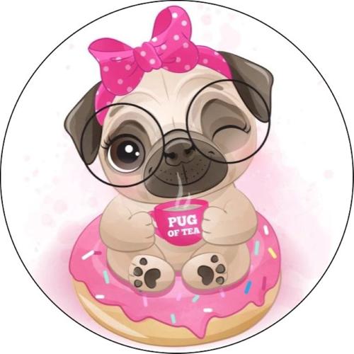 OPŁATEK NA TORT PIES PIESEK W OKULARACH