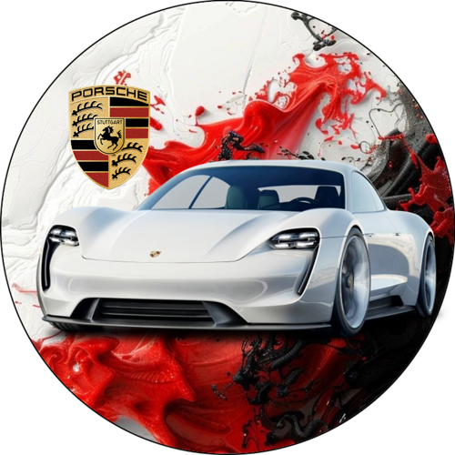 OPŁATEK NA TORT URODZINY 18 30 40 50 AUTO PORSCHE