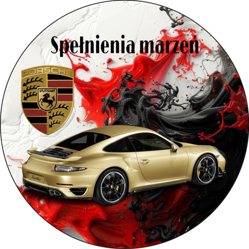 OPŁATEK NA TORT URODZINY 18 30 40 50 PORSCHE AUTO