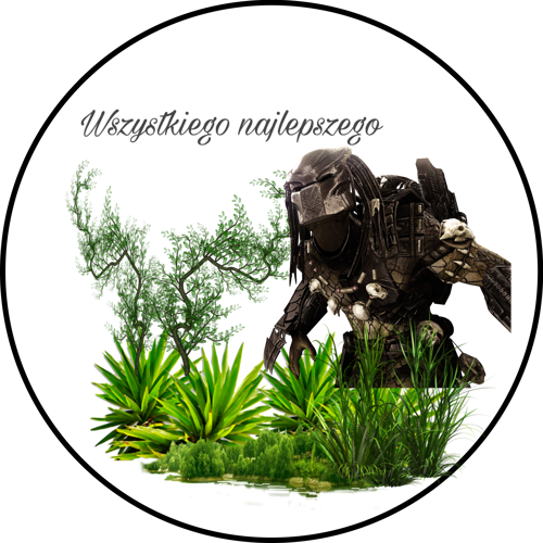 OPŁATEK NA TORT URODZINY 18 30 40 50 PREDATOR
