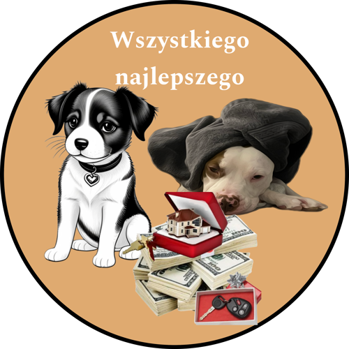 OPŁATEK NA TORT PSY PIESKI PIES DOLAR NOMINAŁ